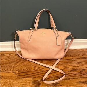 Coach Kelsey Satchel Pink Shadow Rose Leather Purse Crossbody F36675